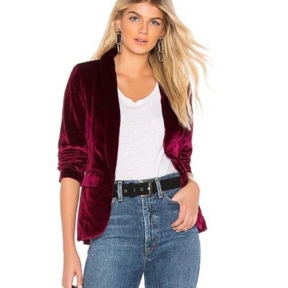 by the way. | Revolve | Miram Velvet Blazer | Size: XS | Color: Wine